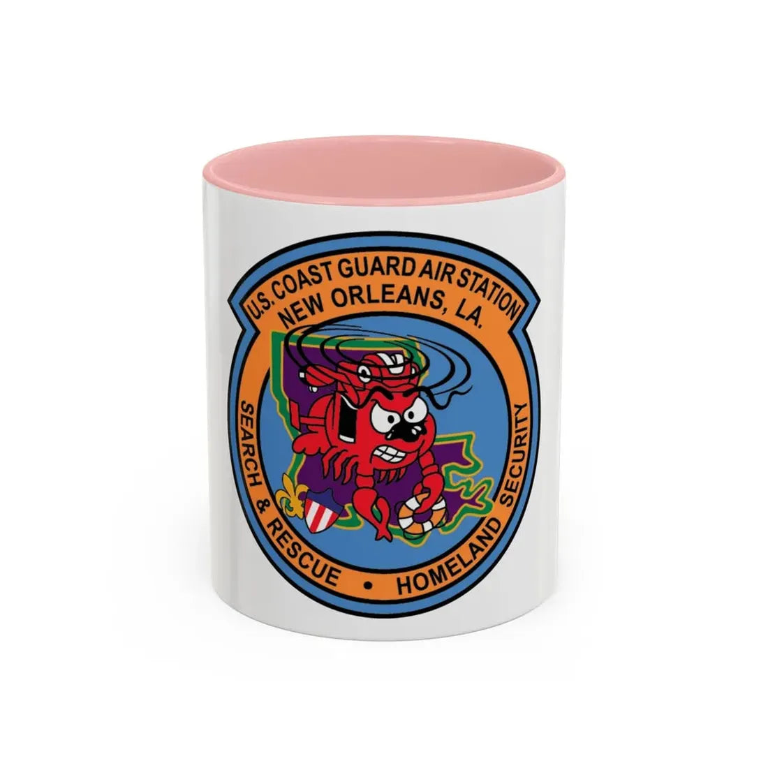 USCG Air Station New Orleans (U.S. Coast Guard) Accent Coffee Mug 11oz Pink - Go Mug Yourself