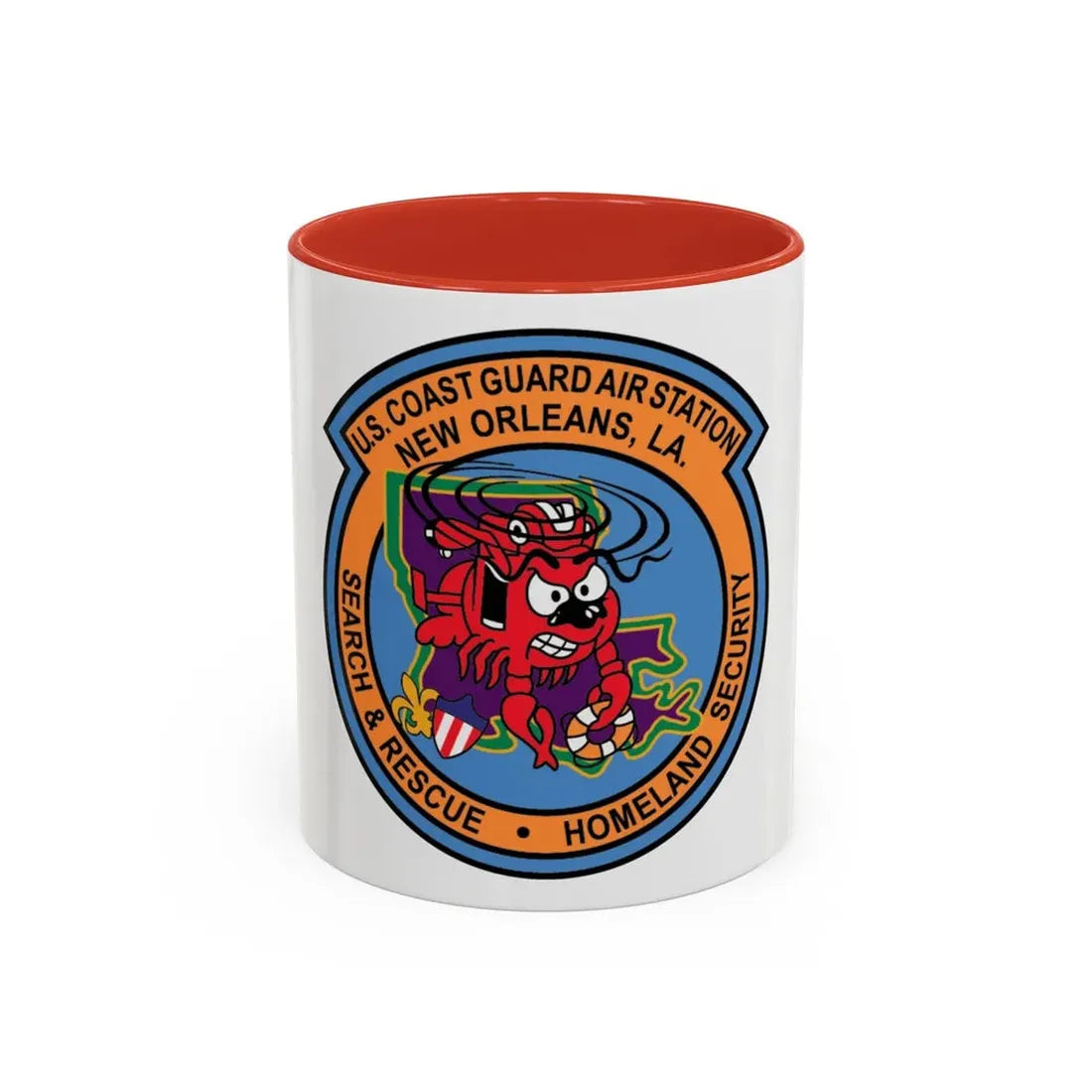 USCG Air Station New Orleans (U.S. Coast Guard) Accent Coffee Mug 11oz Red - Go Mug Yourself
