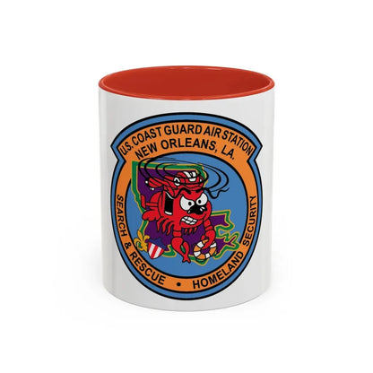 USCG Air Station New Orleans (U.S. Coast Guard) Accent Coffee Mug 11oz Red - Go Mug Yourself