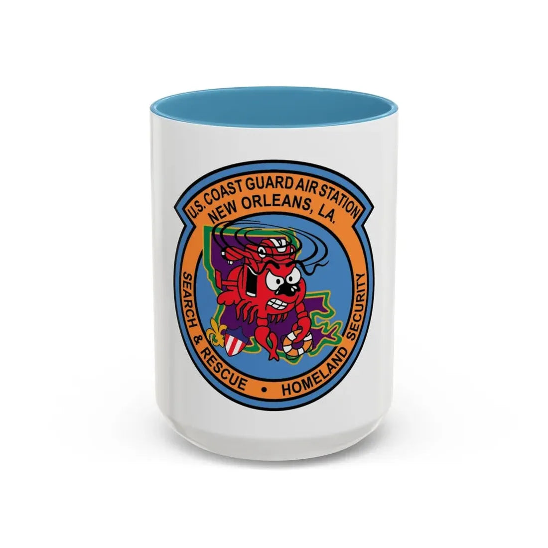 USCG Air Station New Orleans (U.S. Coast Guard) Accent Coffee Mug 15oz Light Blue - Go Mug Yourself