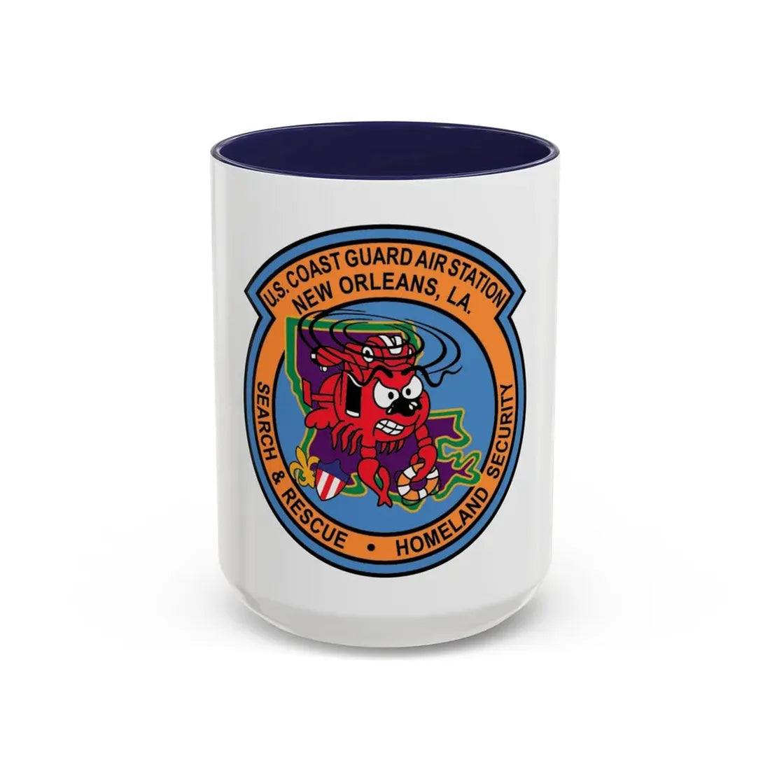 USCG Air Station New Orleans (U.S. Coast Guard) Accent Coffee Mug 15oz Navy - Go Mug Yourself