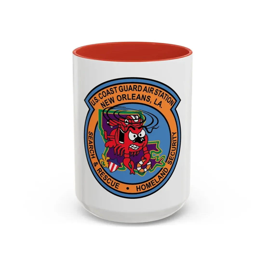 USCG Air Station New Orleans (U.S. Coast Guard) Accent Coffee Mug 15oz Red - Go Mug Yourself
