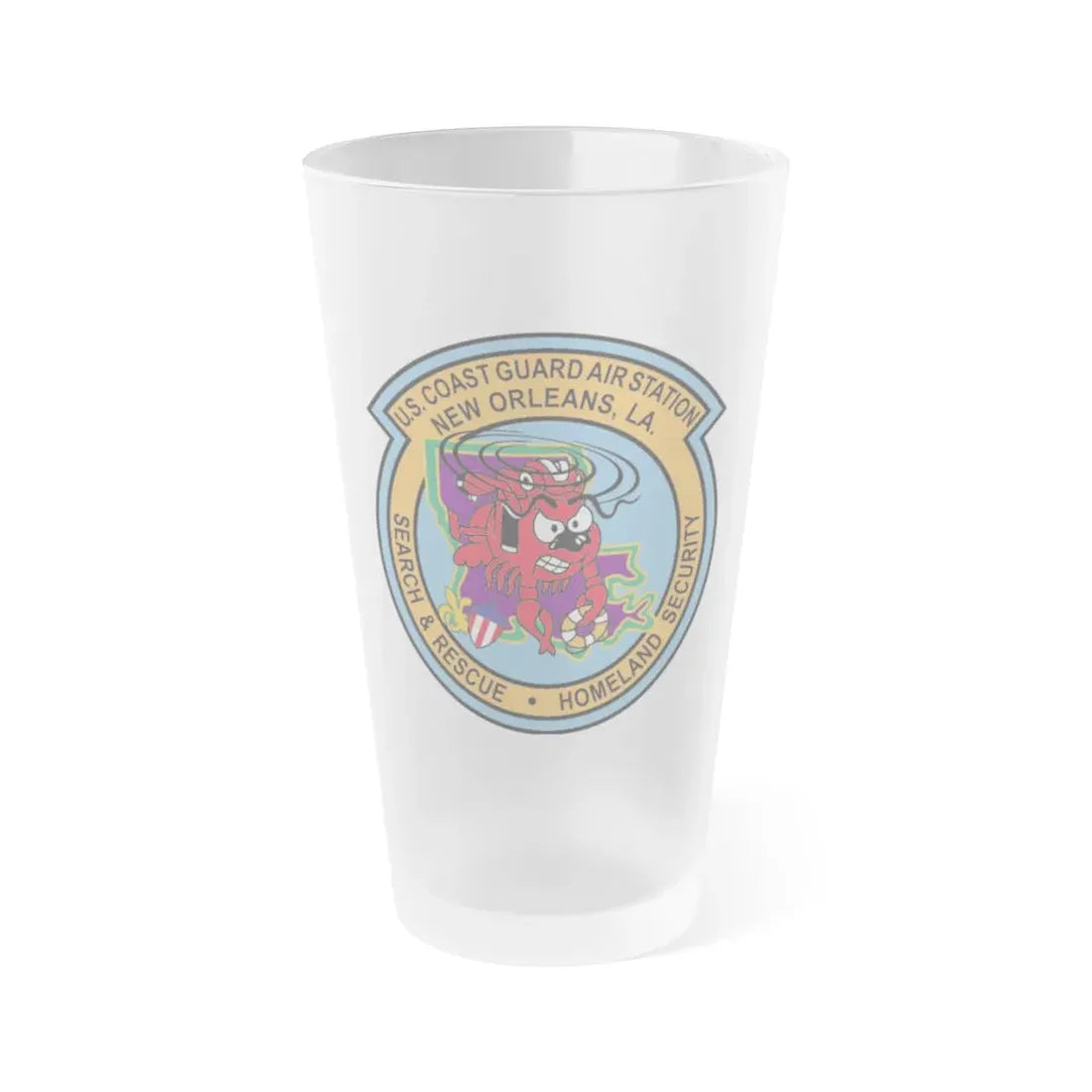 USCG Air Station New Orleans (U.S. Coast Guard) Frosted Pint Glass 16oz Default Title - Go Mug Yourself