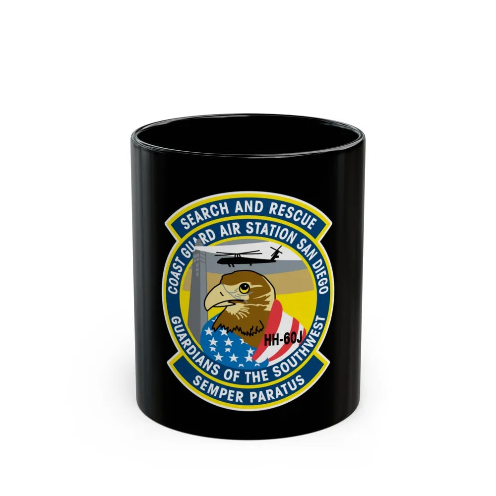 USCG Air Station San Diego Search and Resue (U.S. Coast Guard) Black Coffee Mug-11oz-Go Mug Yourself