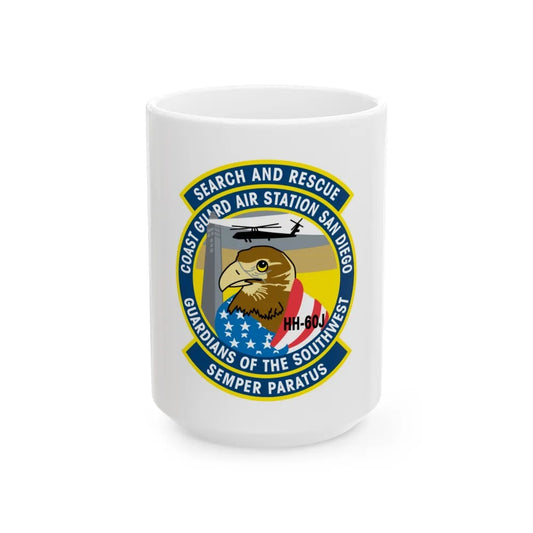 USCG Air Station San Diego Search and Resue (U.S. Coast Guard) White Coffee Mug-15oz-Go Mug Yourself