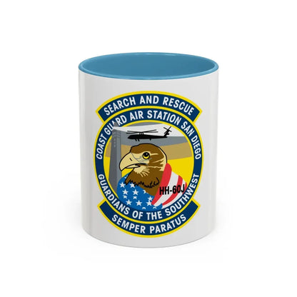 USCG Air Station San Diego Search and Resue (U.S. Coast Guard) Accent Coffee Mug 11oz Light Blue - Go Mug Yourself