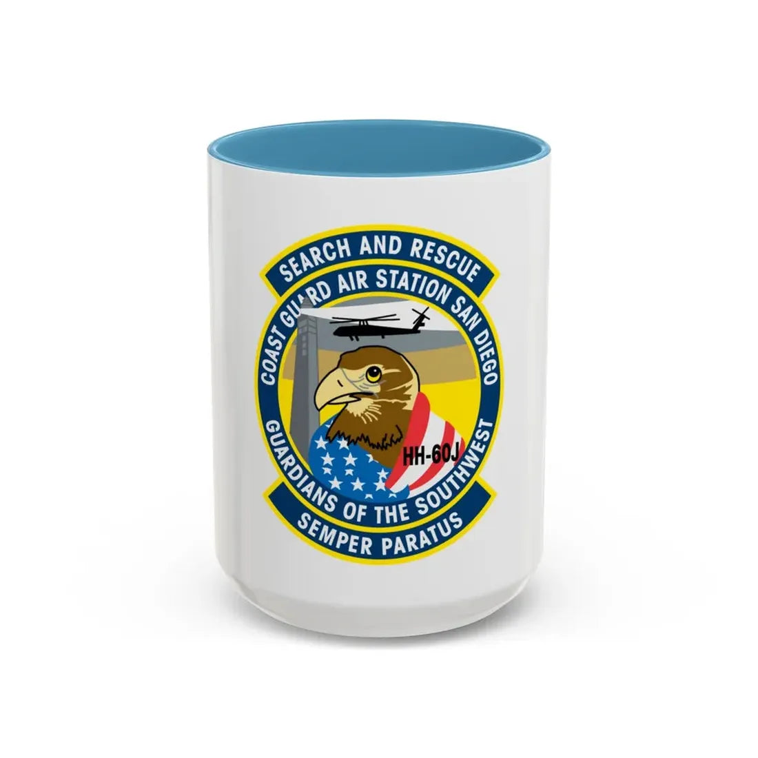 USCG Air Station San Diego Search and Resue (U.S. Coast Guard) Accent Coffee Mug 15oz Light Blue - Go Mug Yourself