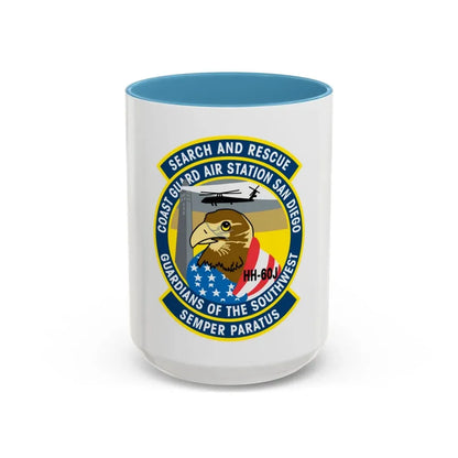 USCG Air Station San Diego Search and Resue (U.S. Coast Guard) Accent Coffee Mug 15oz Light Blue - Go Mug Yourself