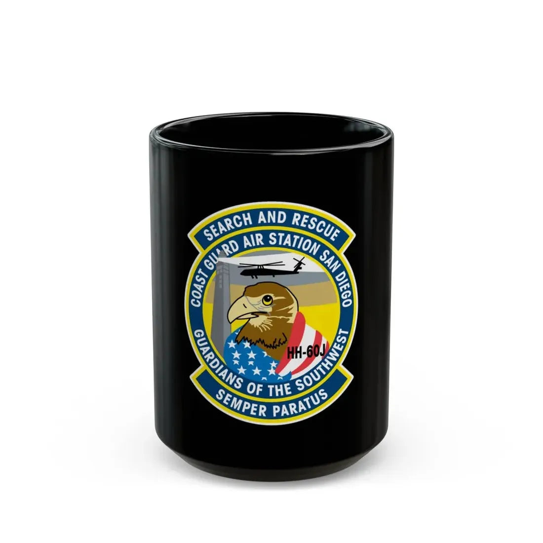 USCG Air Station San Diego Search and Resue (U.S. Coast Guard) Black Coffee Mug 15oz - Go Mug Yourself