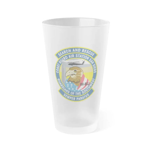 USCG Air Station San Diego Search and Resue (U.S. Coast Guard) Frosted Pint Glass 16oz Default Title - Go Mug Yourself