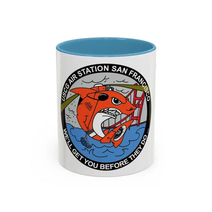 USCG Air Station San Francisco 2 (U.S. Coast Guard) Accent Coffee Mug 11oz Light Blue - Go Mug Yourself