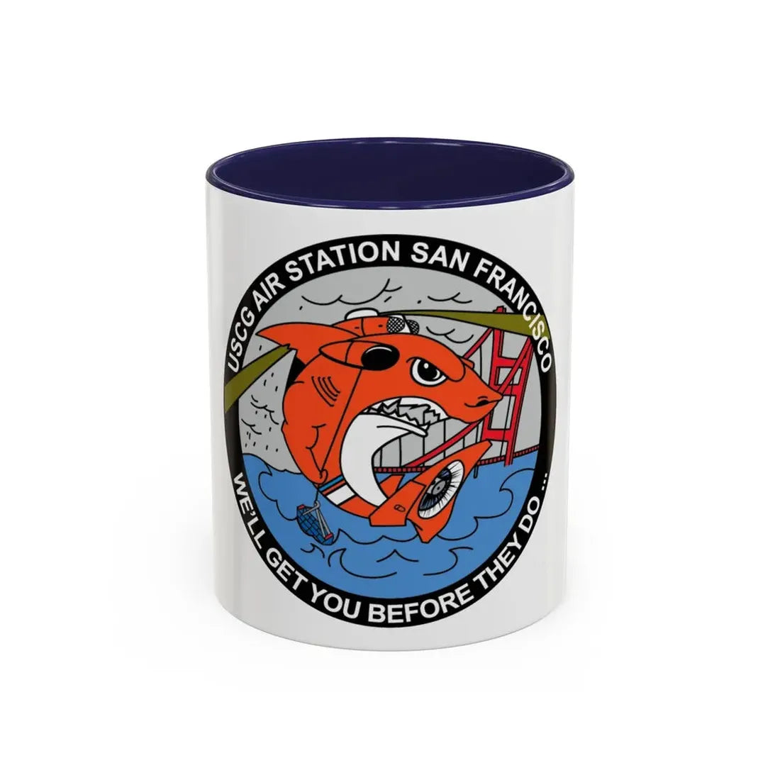 USCG Air Station San Francisco 2 (U.S. Coast Guard) Accent Coffee Mug 11oz Navy - Go Mug Yourself