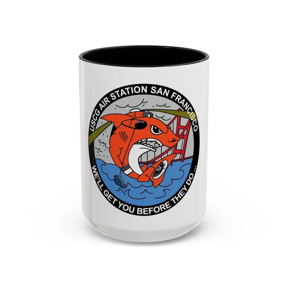 USCG Air Station San Francisco 2 (U.S. Coast Guard) Accent Coffee Mug 15oz Black - Go Mug Yourself
