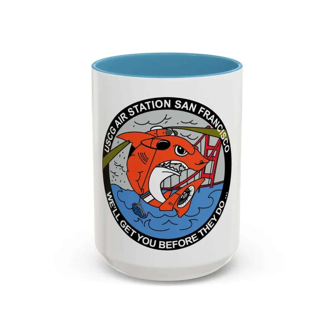 USCG Air Station San Francisco 2 (U.S. Coast Guard) Accent Coffee Mug 15oz Light Blue - Go Mug Yourself