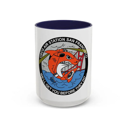 USCG Air Station San Francisco 2 (U.S. Coast Guard) Accent Coffee Mug 15oz Navy - Go Mug Yourself