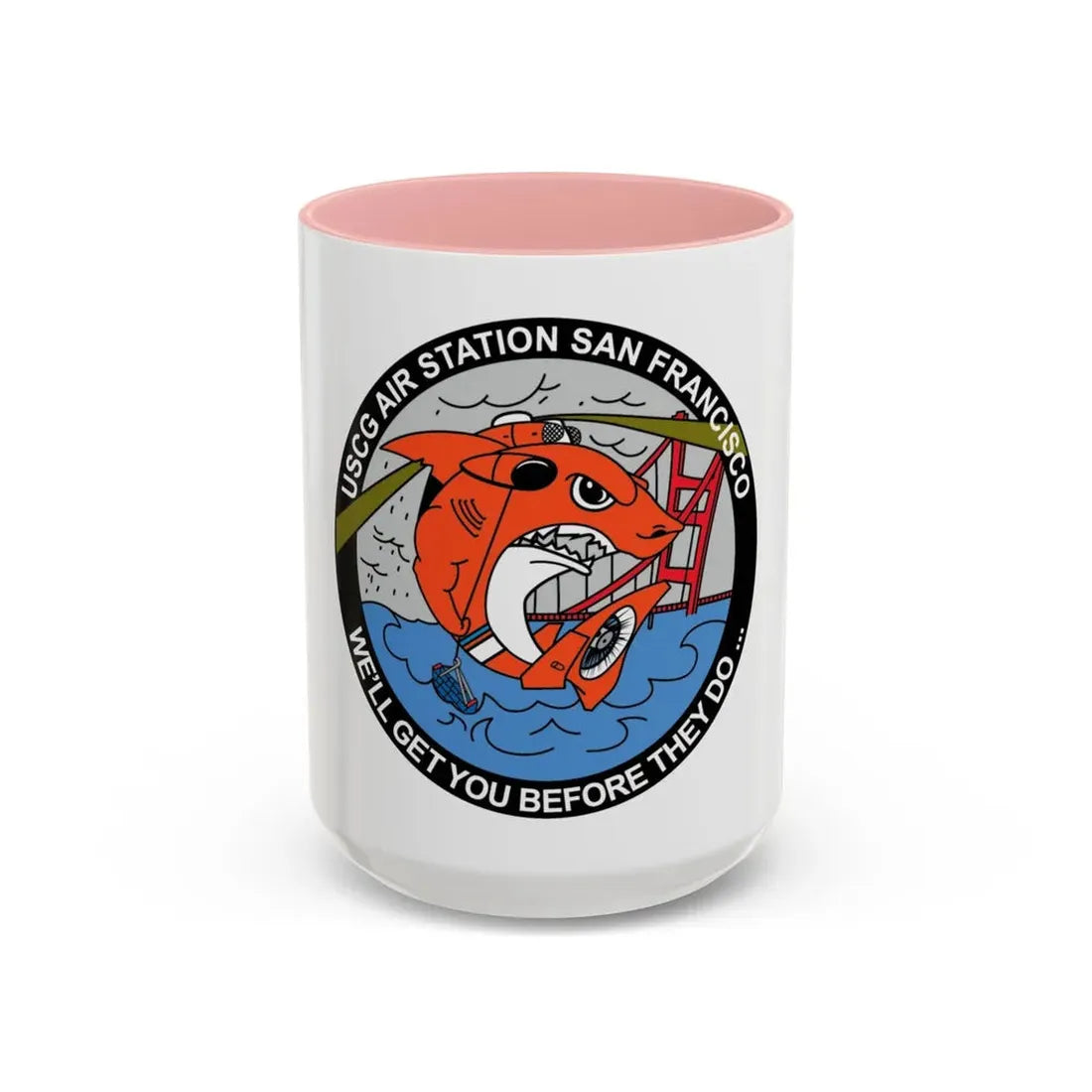 USCG Air Station San Francisco 2 (U.S. Coast Guard) Accent Coffee Mug 15oz Pink - Go Mug Yourself