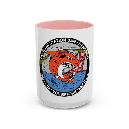 USCG Air Station San Francisco 2 (U.S. Coast Guard) Accent Coffee Mug 15oz Pink - Go Mug Yourself