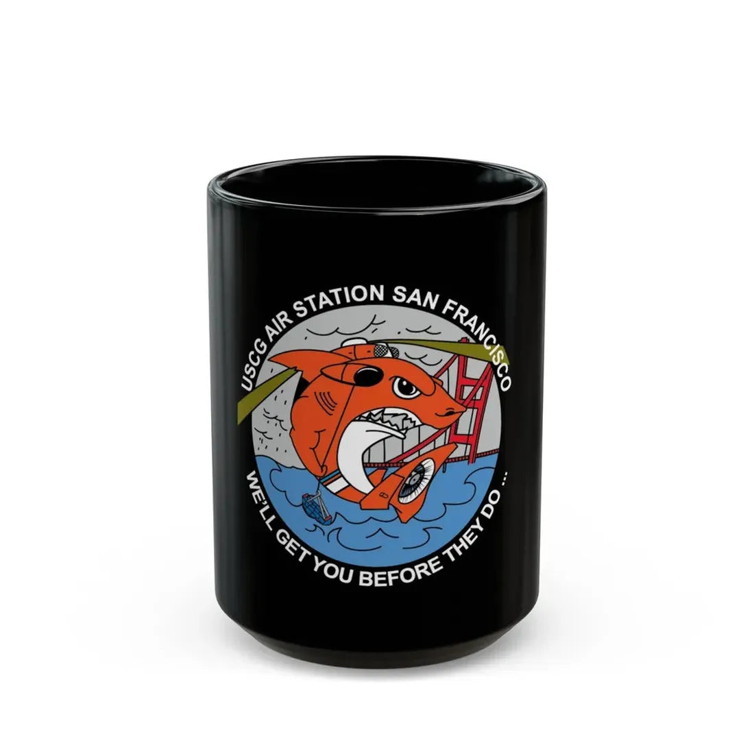 USCG Air Station San Francisco 2 (U.S. Coast Guard) Black Coffee Mug 15oz - Go Mug Yourself
