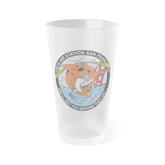USCG Air Station San Francisco 2 (U.S. Coast Guard) Frosted Pint Glass 16oz Default Title - Go Mug Yourself