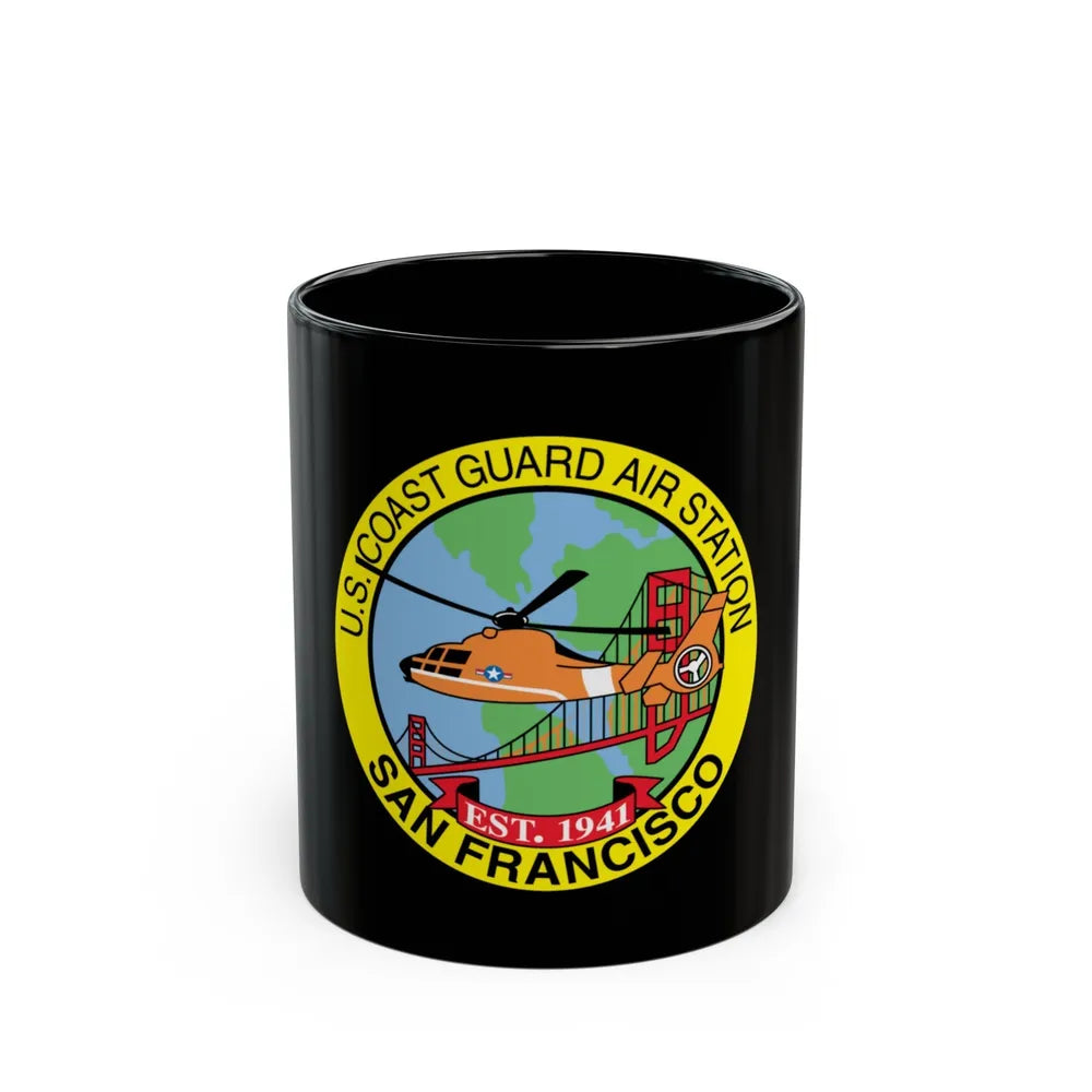 USCG Air Station San Francisco (U.S. Coast Guard) Black Coffee Mug-11oz-Go Mug Yourself