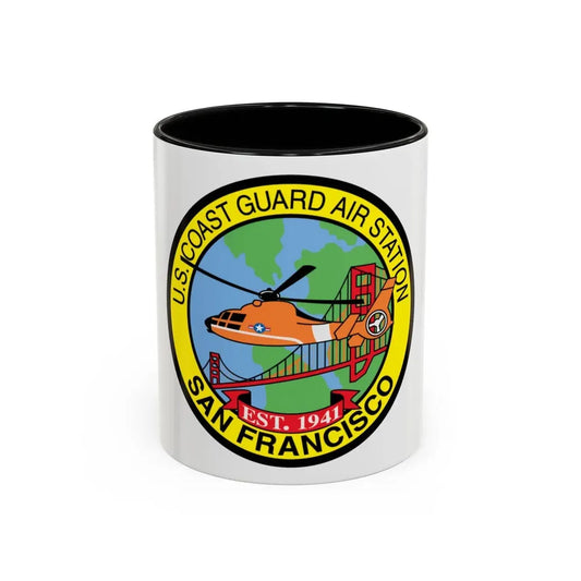 USCG Air Station San Francisco (U.S. Coast Guard) Accent Coffee Mug 11oz Black - Go Mug Yourself