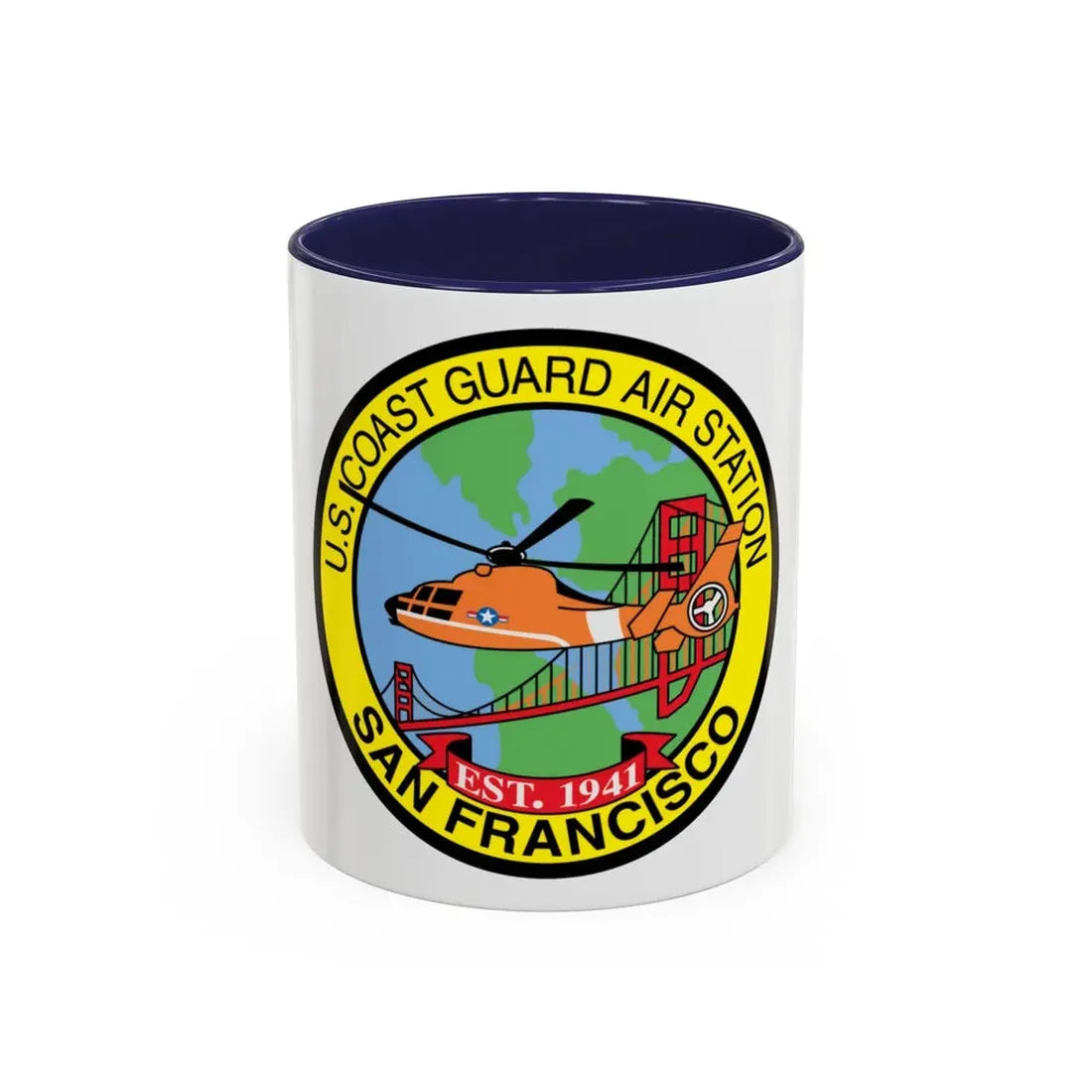 USCG Air Station San Francisco (U.S. Coast Guard) Accent Coffee Mug 11oz Navy - Go Mug Yourself