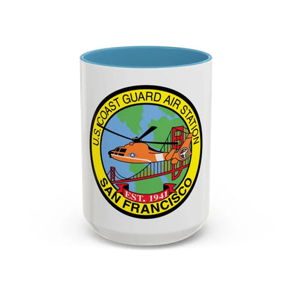 USCG Air Station San Francisco (U.S. Coast Guard) Accent Coffee Mug 15oz Light Blue - Go Mug Yourself
