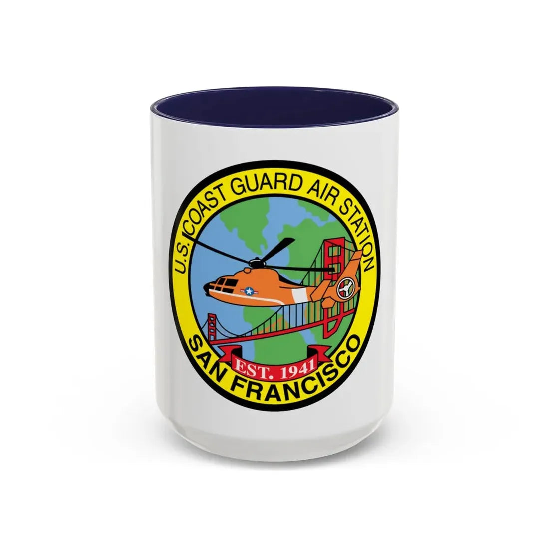 USCG Air Station San Francisco (U.S. Coast Guard) Accent Coffee Mug 15oz Navy - Go Mug Yourself