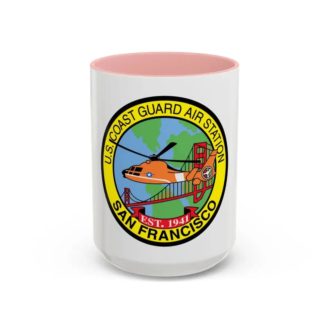 USCG Air Station San Francisco (U.S. Coast Guard) Accent Coffee Mug 15oz Pink - Go Mug Yourself
