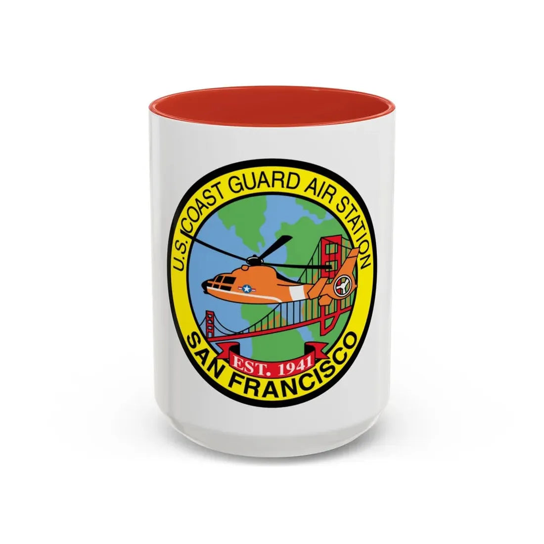 USCG Air Station San Francisco (U.S. Coast Guard) Accent Coffee Mug 15oz Red - Go Mug Yourself