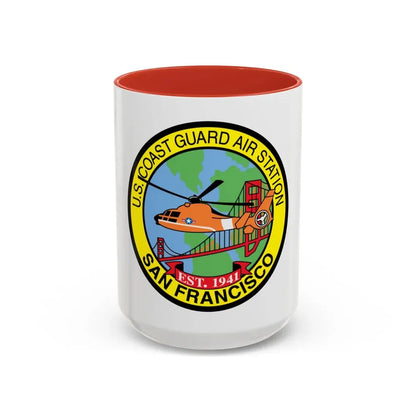 USCG Air Station San Francisco (U.S. Coast Guard) Accent Coffee Mug 15oz Red - Go Mug Yourself