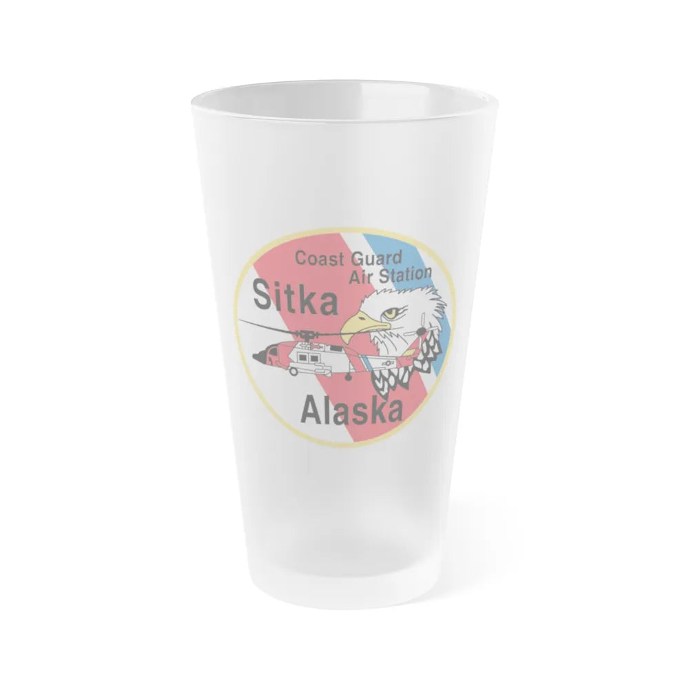 USCG Air Station Sitka (U.S. Coast Guard) Frosted Pint Glass 16oz-Go Mug Yourself