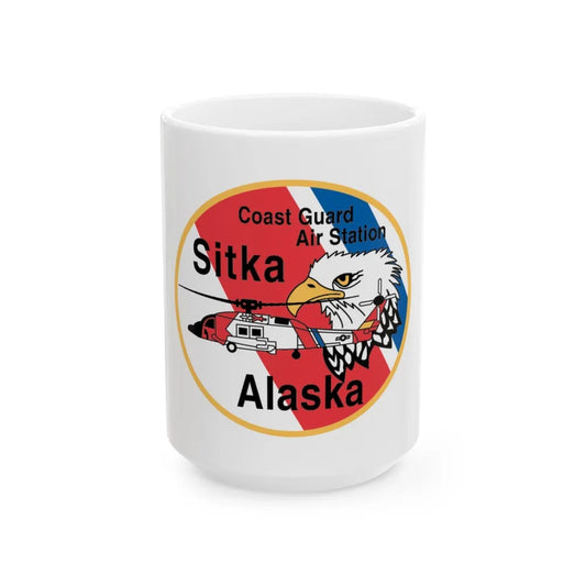 USCG Air Station Sitka (U.S. Coast Guard) White Coffee Mug-15oz-Go Mug Yourself