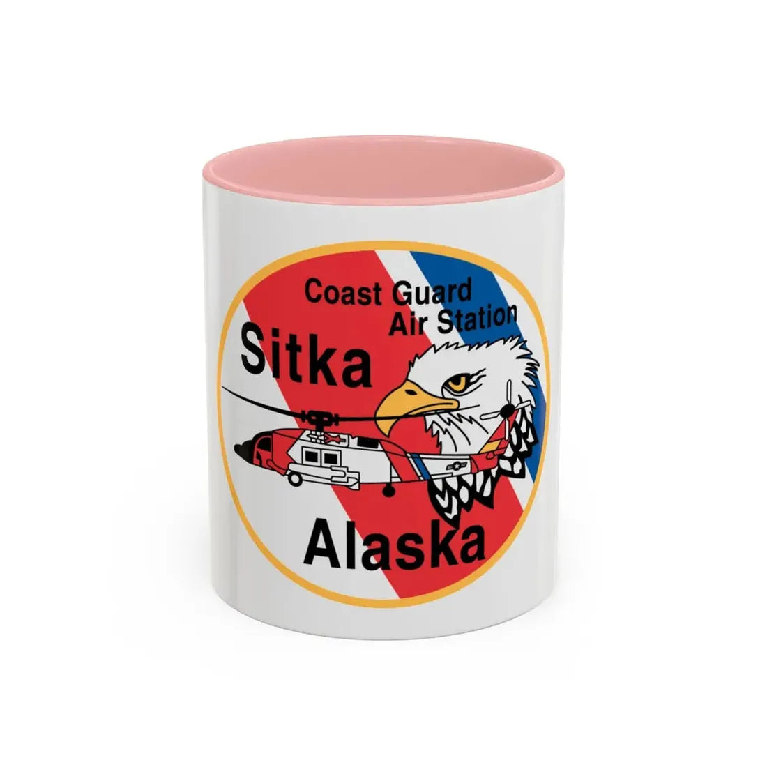 USCG Air Station Sitka (U.S. Coast Guard) Accent Coffee Mug 11oz Pink - Go Mug Yourself