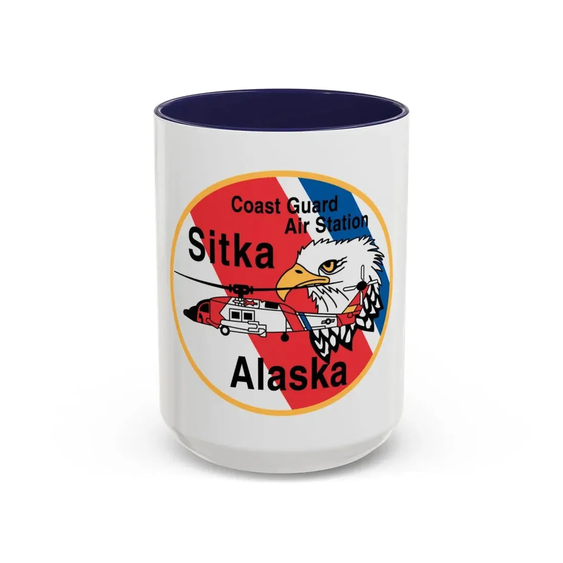 USCG Air Station Sitka (U.S. Coast Guard) Accent Coffee Mug 15oz Navy - Go Mug Yourself