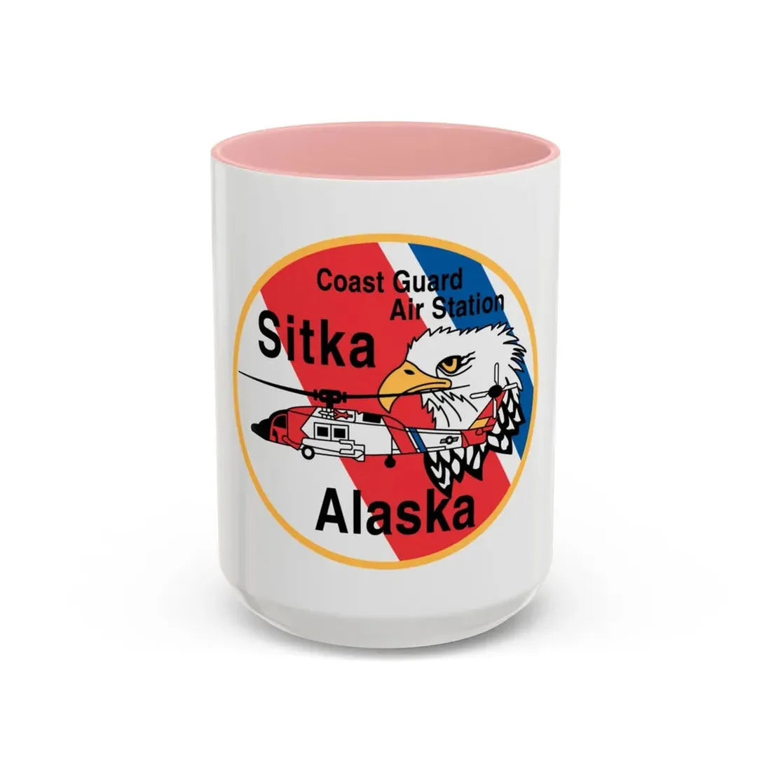 USCG Air Station Sitka (U.S. Coast Guard) Accent Coffee Mug 15oz Pink - Go Mug Yourself