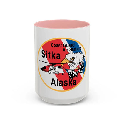 USCG Air Station Sitka (U.S. Coast Guard) Accent Coffee Mug 15oz Pink - Go Mug Yourself