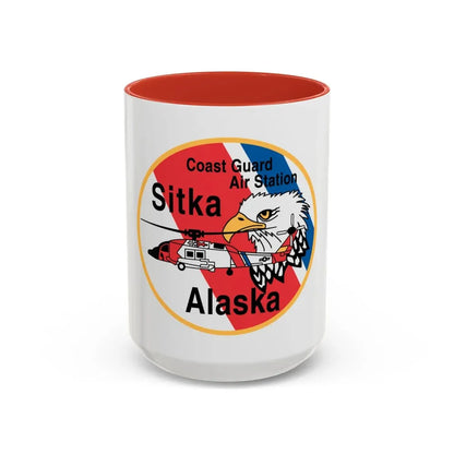 USCG Air Station Sitka (U.S. Coast Guard) Accent Coffee Mug 15oz Red - Go Mug Yourself