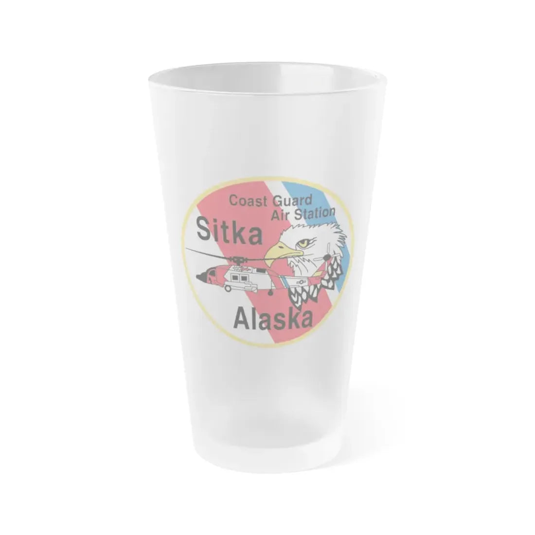 USCG Air Station Sitka (U.S. Coast Guard) Frosted Pint Glass 16oz Default Title - Go Mug Yourself