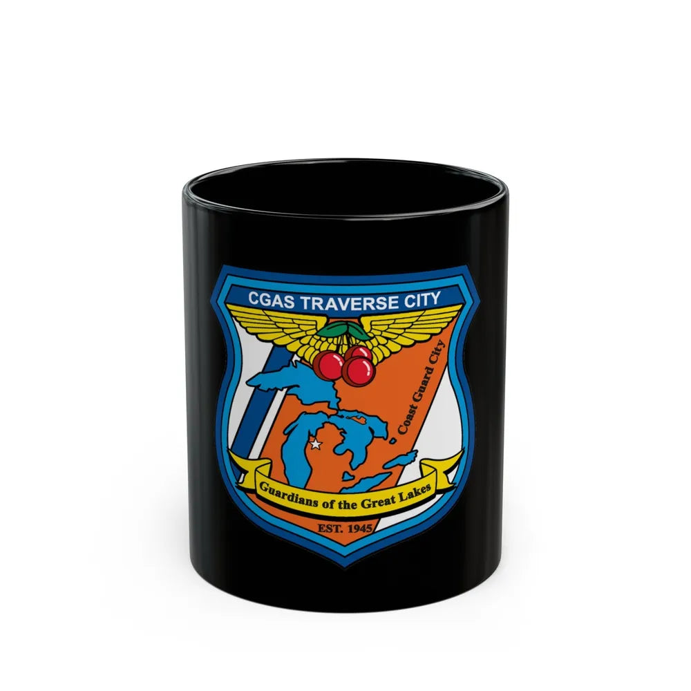 USCG Air Station Traverse City (U.S. Coast Guard) Black Coffee Mug-11oz-Go Mug Yourself