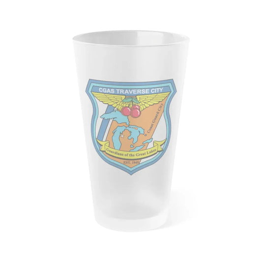 USCG Air Station Traverse City (U.S. Coast Guard) Frosted Pint Glass 16oz Default Title - Go Mug Yourself