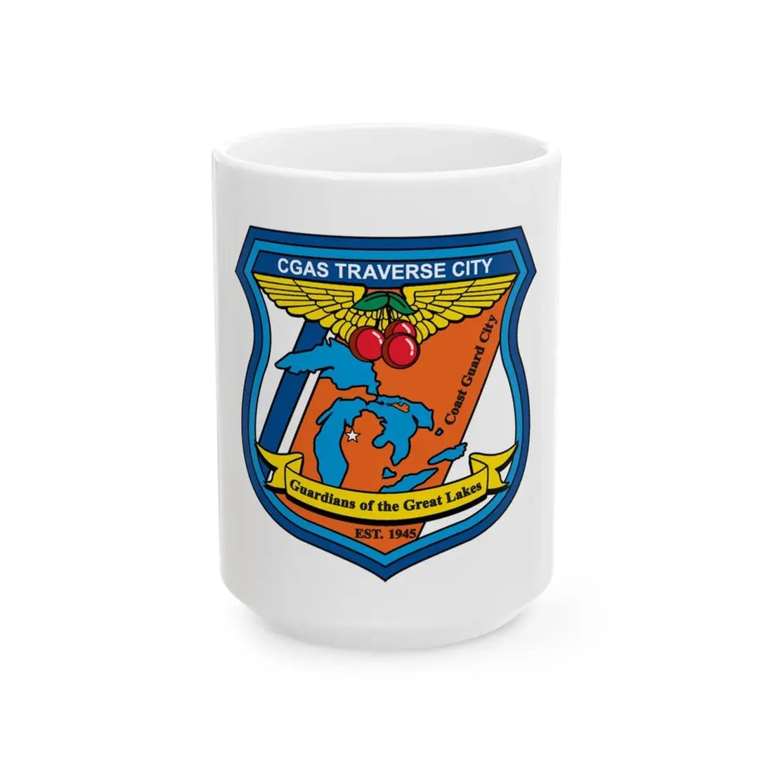 USCG Air Station Traverse City (U.S. Coast Guard) White Coffee Mug 15oz - Go Mug Yourself