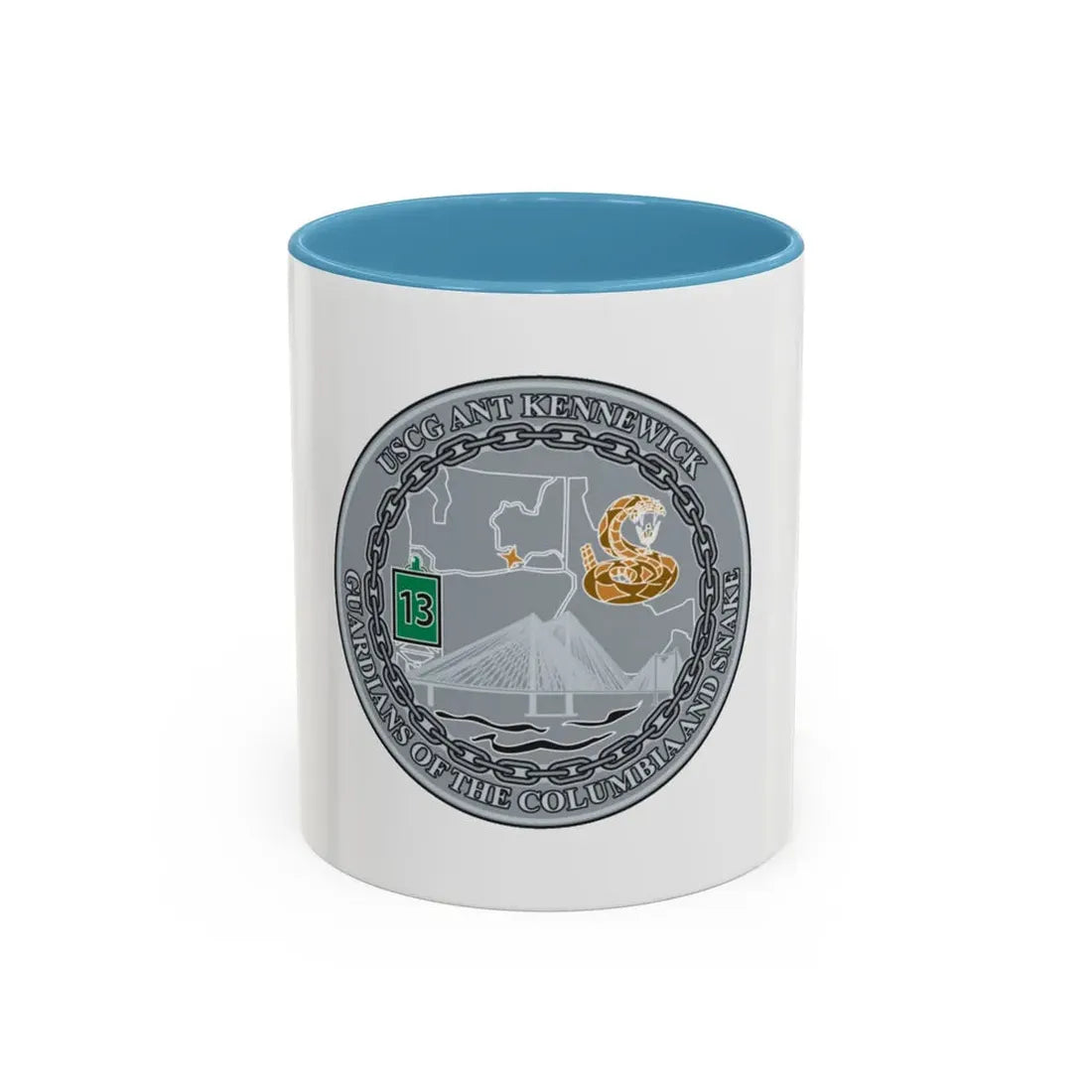 USCG ANT Kennewick (U.S. Coast Guard) Accent Coffee Mug 11oz Light Blue - Go Mug Yourself