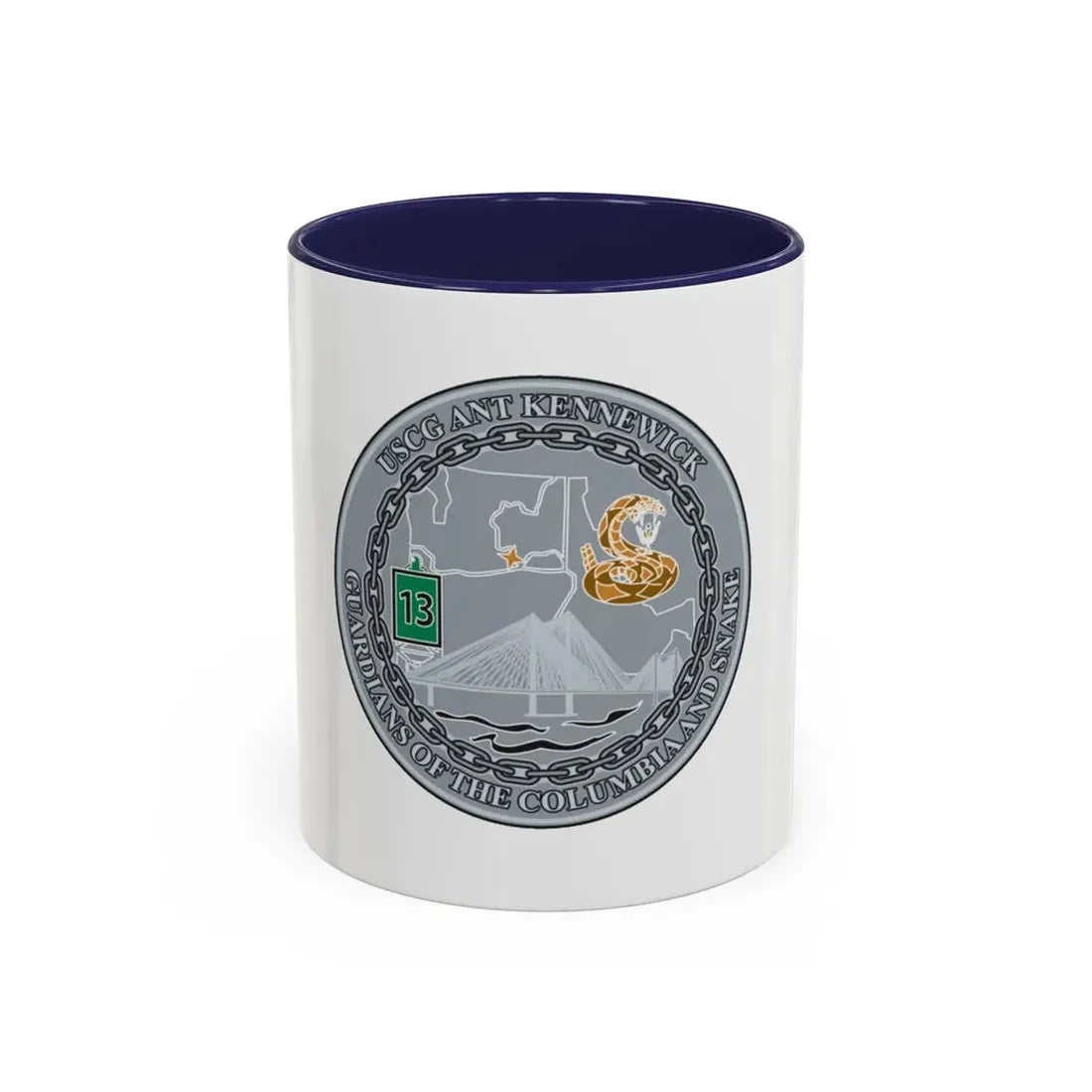 USCG ANT Kennewick (U.S. Coast Guard) Accent Coffee Mug 11oz Navy - Go Mug Yourself