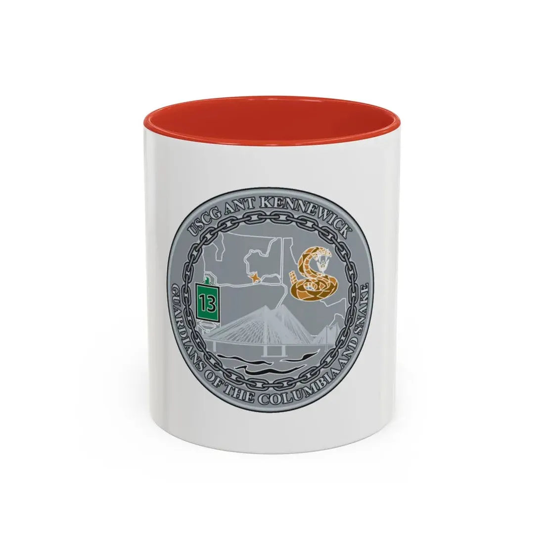USCG ANT Kennewick (U.S. Coast Guard) Accent Coffee Mug 11oz Red - Go Mug Yourself