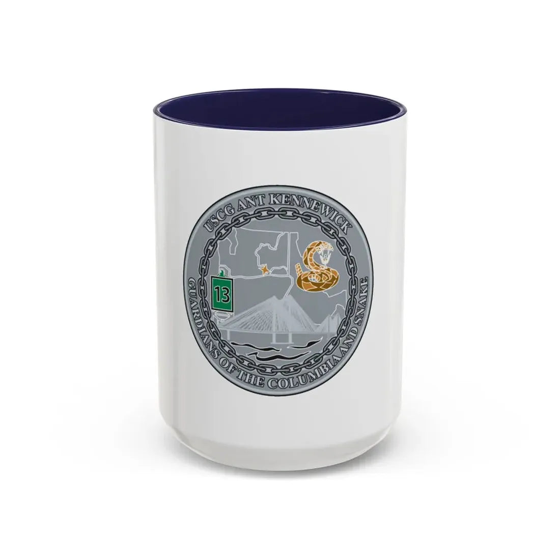 USCG ANT Kennewick (U.S. Coast Guard) Accent Coffee Mug 15oz Navy - Go Mug Yourself