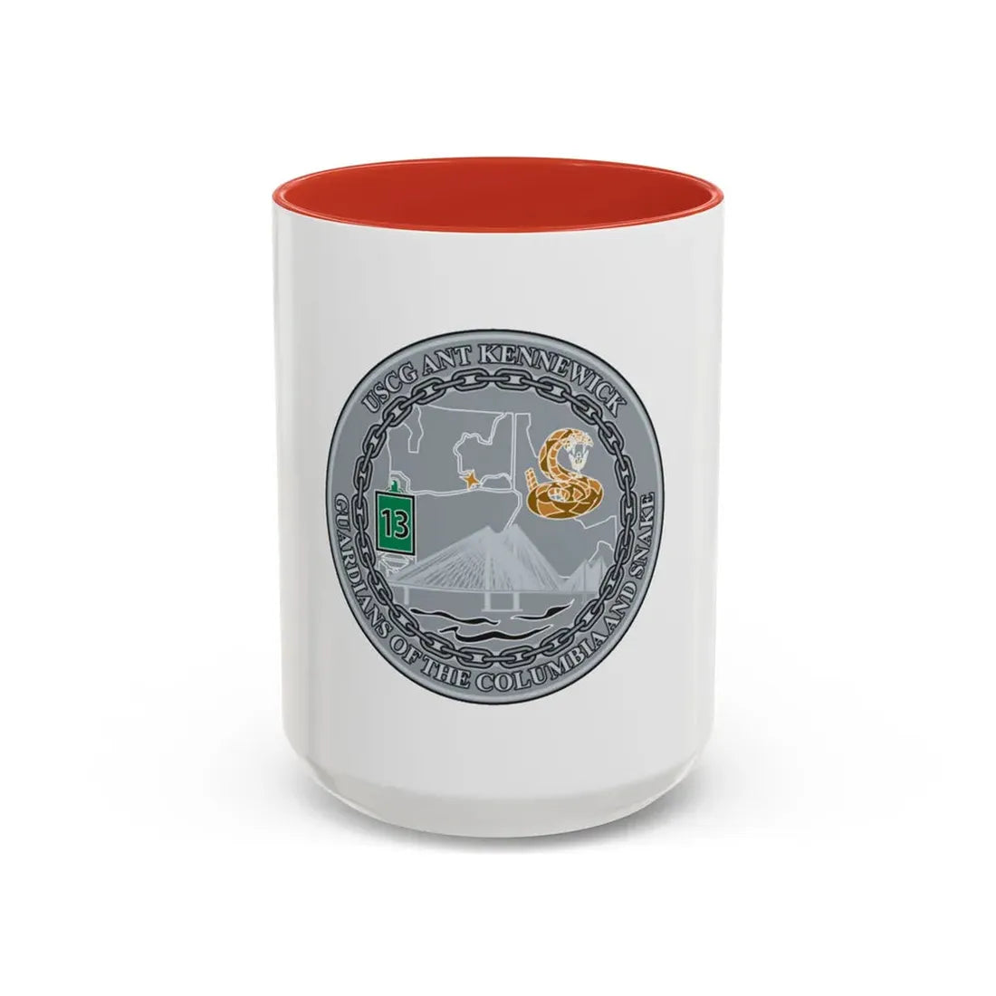 USCG ANT Kennewick (U.S. Coast Guard) Accent Coffee Mug 15oz Red - Go Mug Yourself