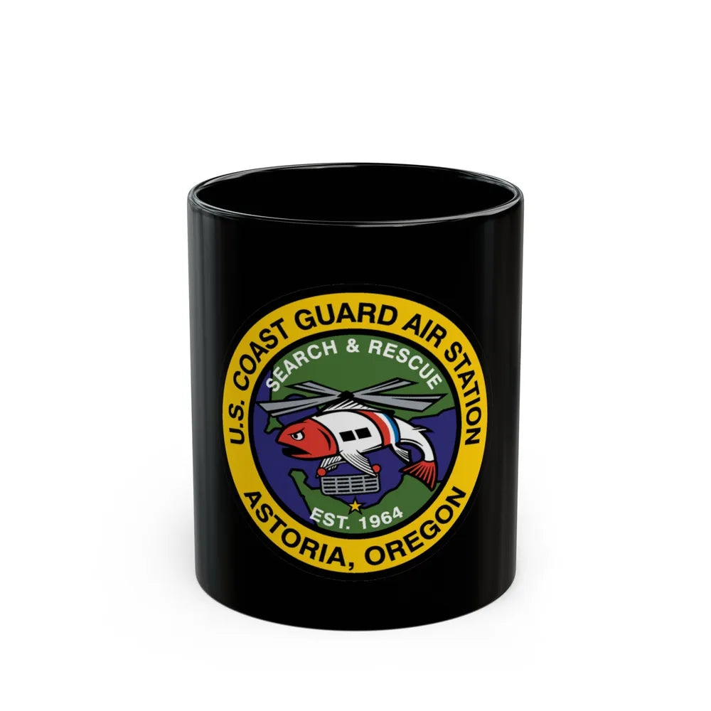 USCG AS Astoria Oregon (U.S. Coast Guard) Black Coffee Mug-11oz-Go Mug Yourself