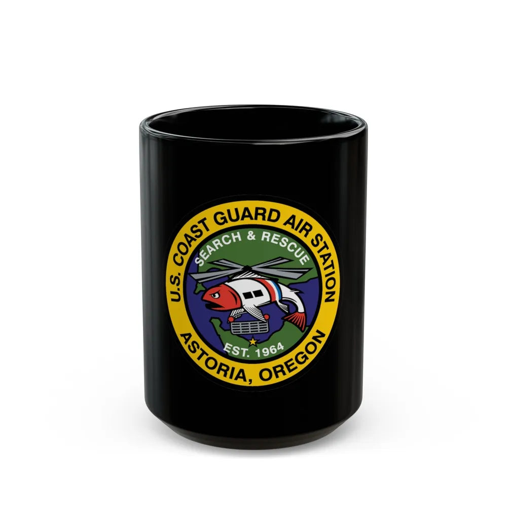 USCG AS Astoria Oregon (U.S. Coast Guard) Black Coffee Mug-15oz-Go Mug Yourself