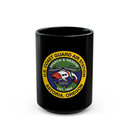 USCG AS Astoria Oregon (U.S. Coast Guard) Black Coffee Mug-15oz-Go Mug Yourself